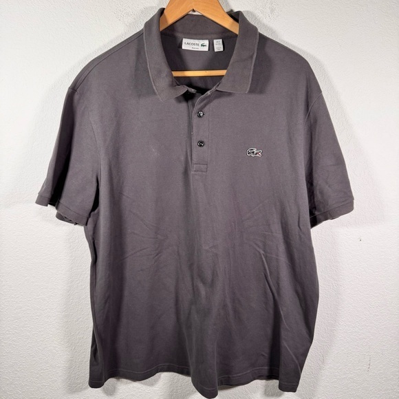 Lacoste Other - Lacoste Men's Polo Shirt Short Sleeve Dark Gray Size 8 (3XL)